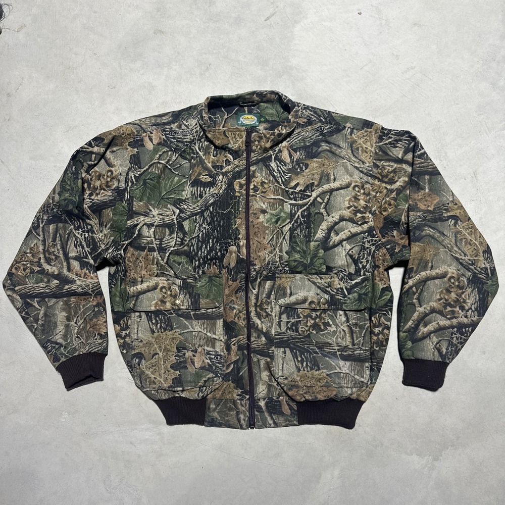 Vintage 1990s Cabelas Seclusion 3D Camoflage Camo Hunting Jacket Men's SZ XL